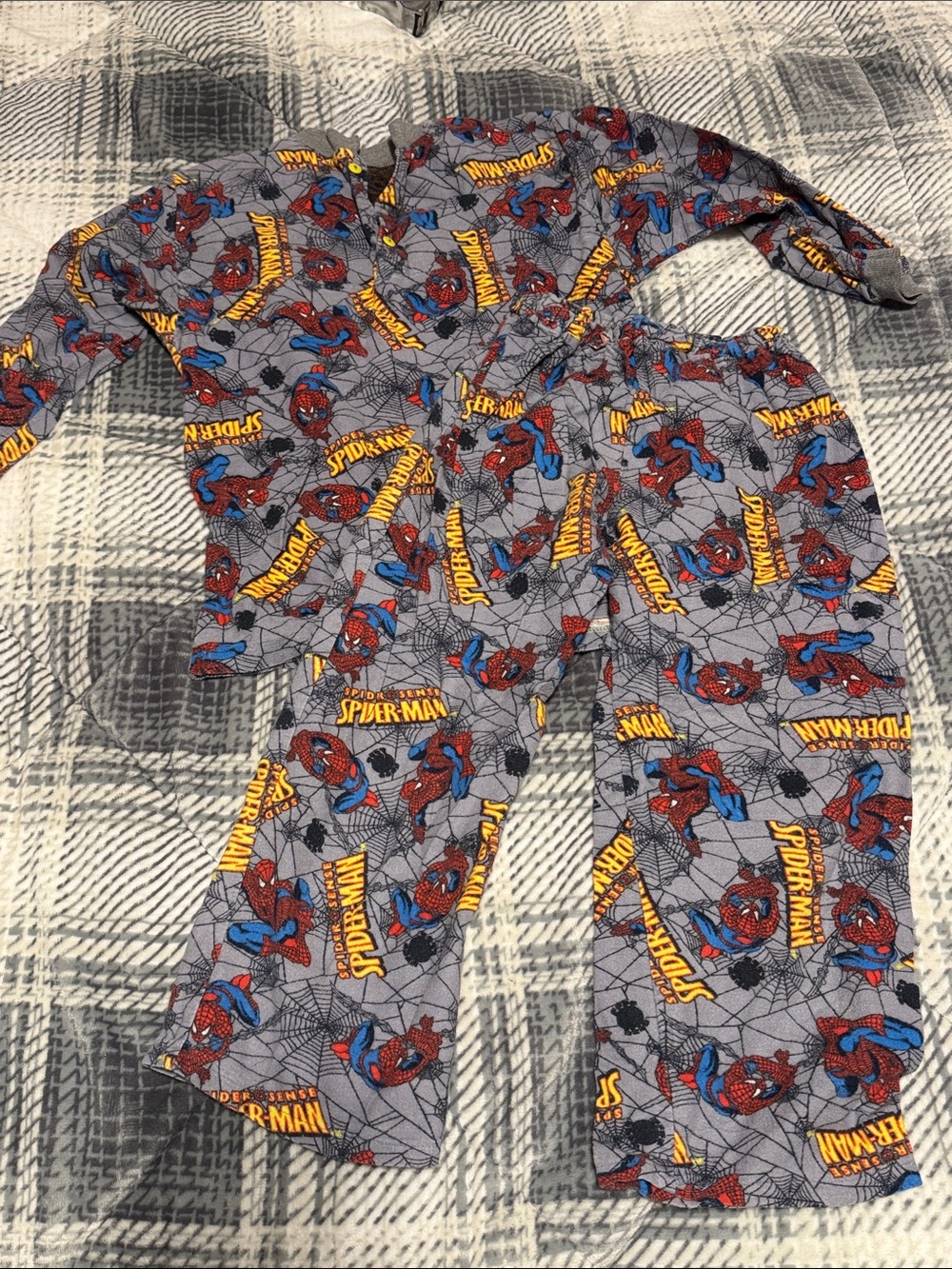Handmade Spider-Man Super Hero Kids Flannel Pajama Set